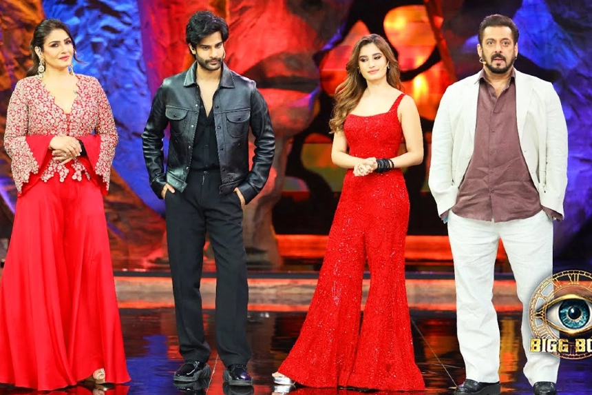 Bigg Boss 18: Raveena Tandon, Rasha Thadani, and Aaman Devgan Promote Azaad on Weekend Ka Vaar