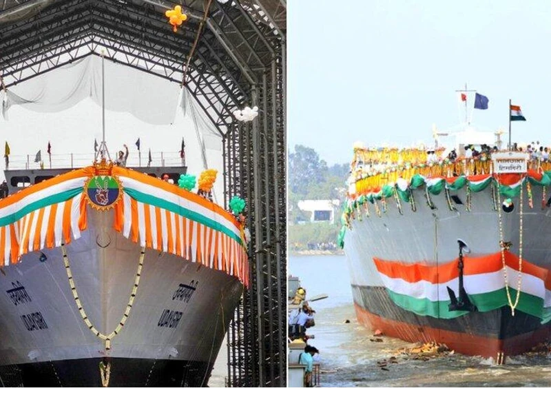 Two new Nilgiri-class frigates commissioned in the Indian Navy from two different shipbuilders at the same time