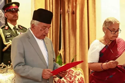 Shushila Karki, the former Chief Justice of Nepal sworn in as the interim Prime Minister