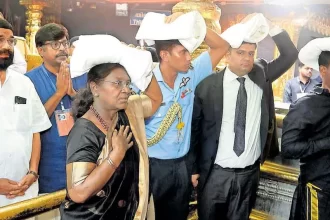 President Murmu creates history by becoming the first Female president to visit the Sabrimala temple shrine