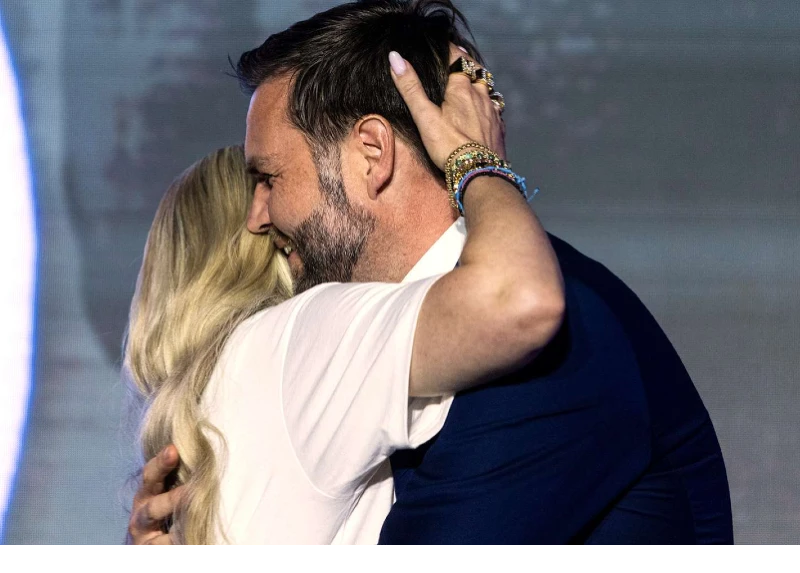 Erika Kirk and JD Vance hug sparks major row amidst rumours of Usha Vance's divorce